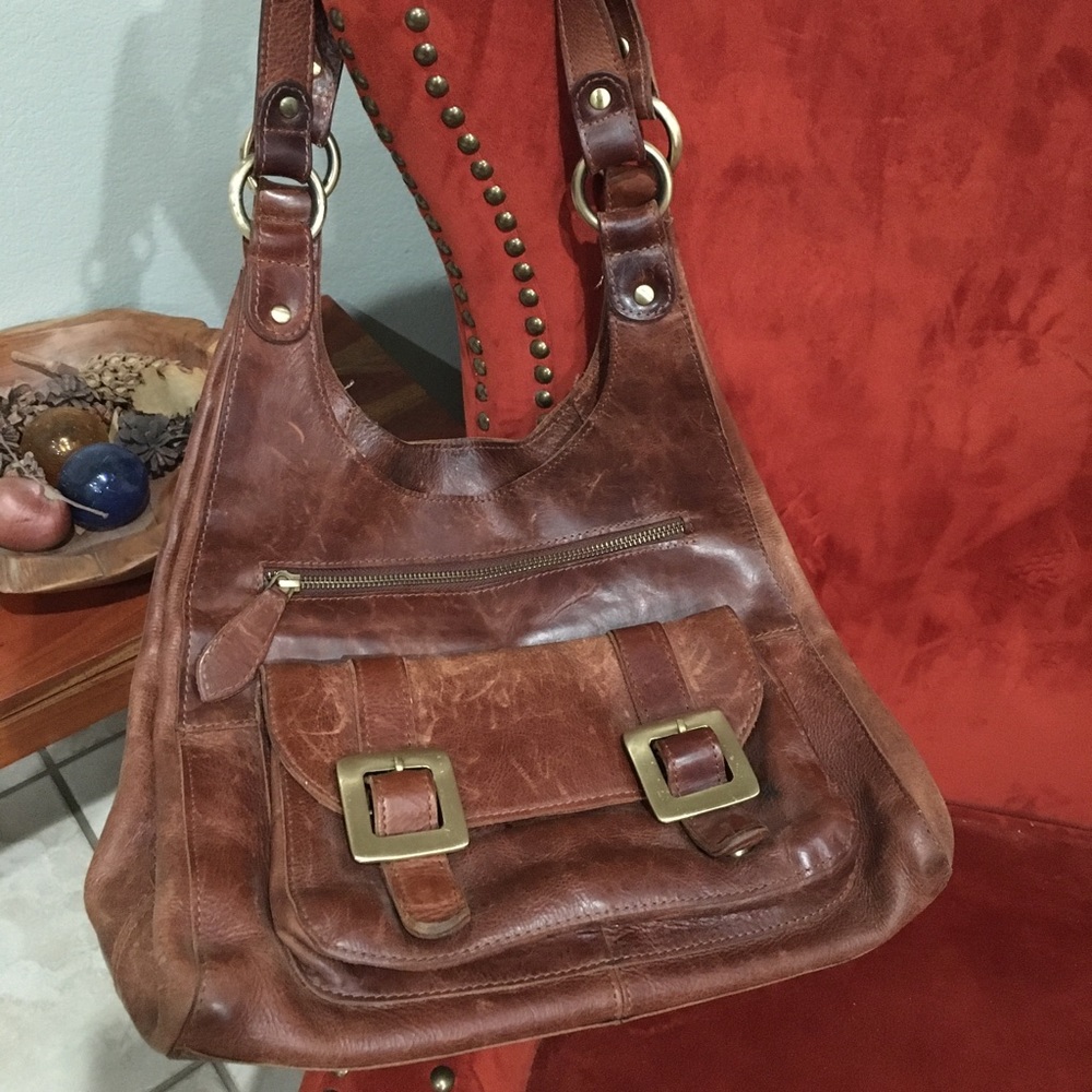 handmade leather shoulder bag - Picture 2 of 7